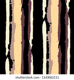 Grunge Stripes. Painted Lines. Texture with Vertical Dry Brush Strokes. Scribbled Grunge Pattern for Cloth, Swimwear, Textile. Retro Vector Background with Stripes