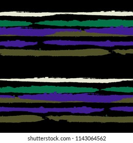 Grunge Stripes. Painted Lines. Texture with Horizontal Dry Brush Strokes. Scribbled Grunge Pattern for Sportswear, Fabric, Cloth. Retro Vector Background