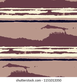 Grunge Stripes. Painted Lines. Texture with Horizontal Brush Strokes. Scribbled Grunge Motif for Cloth, Fabric, Textile. Trendy Vector Background with Stripes