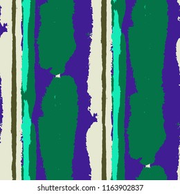 Grunge Stripes. Painted Lines. Texture with Vertical Dry Brush Strokes. Scribbled Grunge Motif for Sportswear, Fabric, Cloth. Trendy Vector Background
