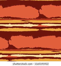 Grunge Stripes. Painted Lines. Texture with Horizontal Dry Brush Strokes. Scribbled Grunge Pattern for Sportswear, Fabric, Cloth. Trendy Vector Background
