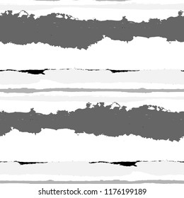 Grunge Stripes. Painted Lines. Texture with Horizontal Dry Brush Strokes. Scribbled Grunge Motif for Linen, Fabric, Wallpaper. Retro Vector Background with Stripes