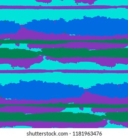 Grunge Stripes. Painted Lines. Texture with Horizontal Dry Brush Strokes. Scribbled Grunge Motif for Cloth, Swimwear, Textile. Rustic Vector Background