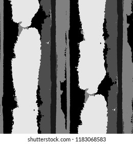Grunge Stripes. Painted Lines. Texture with Vertical Brush Strokes. Scribbled Grunge Motif for Cloth, Fabric, Textile. Rustic Vector Background