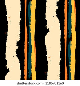 Grunge Stripes. Painted Lines. Texture with Vertical Dry Brush Strokes. Scribbled Grunge Pattern for Sportswear, Fabric, Cloth. Rustic Vector Background