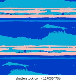 Grunge Stripes. Painted Lines. Texture with Horizontal Dry Brush Strokes. Scribbled Grunge Rapport for Sportswear, Fabric, Cloth. Trendy Vector Background with Stripes