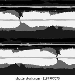 Grunge Stripes. Painted Lines. Texture with Horizontal Dry Brush Strokes. Scribbled Grunge Rapport for Cloth, Fabric, Textile. Trendy Vector Background