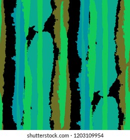 Grunge Stripes. Painted Lines. Texture with Vertical Dry Brush Strokes. Scribbled Grunge Motif for Sportswear, Fabric, Wallpaper. Trendy Vector Background with Stripes