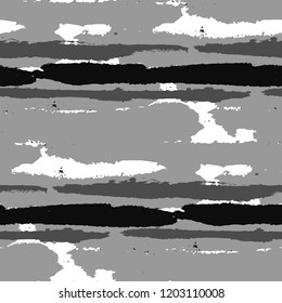 Grunge Stripes. Painted Lines. Texture with Horizontal Brush Strokes. Scribbled Grunge Pattern for Linen, Fabric, Wallpaper. Rustic Vector Background