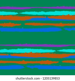 Grunge Stripes. Painted Lines. Texture with Horizontal Brush Strokes. Scribbled Grunge Pattern for Sportswear, Paper, Cloth. Rustic Vector Background with Stripes