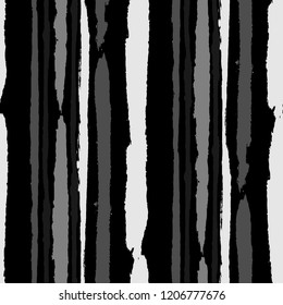 Grunge Stripes. Painted Lines. Texture with Vertical Brush Strokes. Scribbled Grunge Pattern for Linen, Fabric, Wallpaper. Rustic Vector Background with Stripes
