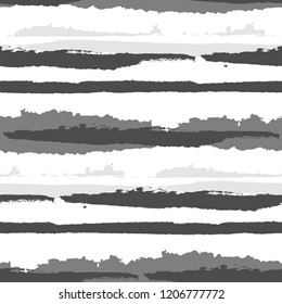 Grunge Stripes. Painted Lines. Texture with Horizontal Brush Strokes. Scribbled Grunge Rapport for Linen, Fabric, Textile. Rustic Vector Background