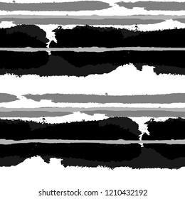 Grunge Stripes. Painted Lines. Texture with Horizontal Dry Brush Strokes. Scribbled Grunge Motif for Sportswear, Fabric, Cloth. Rustic Vector Background with Stripes