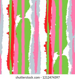 Grunge Stripes. Painted Lines. Texture with Vertical Brush Strokes. Scribbled Grunge Rapport for Sportswear, Fabric, Cloth. Rustic Vector Background