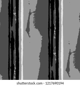 Grunge Stripes. Painted Lines. Texture with Vertical Dry Brush Strokes. Scribbled Grunge Pattern for Sportswear, Fabric, Wallpaper. Trendy Vector Background