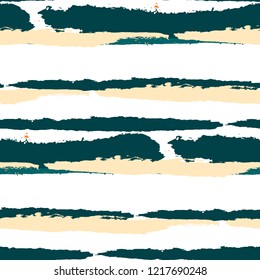 Grunge Stripes. Painted Lines. Texture with Horizontal Dry Brush Strokes. Scribbled Grunge Rapport for Linen, Fabric, Wallpaper. Trendy Vector Background