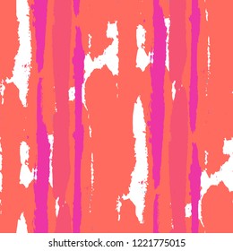 Grunge Stripes. Painted Lines. Texture with Vertical Dry Brush Strokes. Scribbled Grunge Pattern for Sportswear, Fabric, Wallpaper. Retro Vector Background