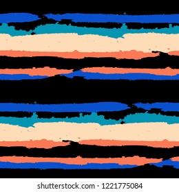 Grunge Stripes. Painted Lines. Texture with Horizontal Brush Strokes. Scribbled Grunge Rapport for Linen, Fabric, Textile. Rustic Vector Background