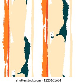 Grunge Stripes. Painted Lines. Texture with Vertical Dry Brush Strokes. Scribbled Grunge Rapport for Sportswear, Paper, Cloth. Trendy Vector Background with Stripes