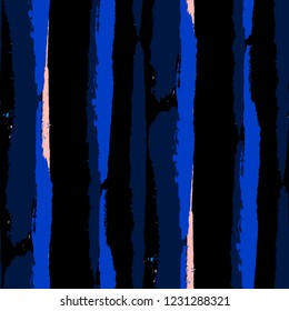Grunge Stripes. Painted Lines. Texture with Vertical Brush Strokes. Scribbled Grunge Pattern for Sportswear, Fabric, Cloth. Rustic Vector Background with Stripes