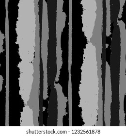 Grunge Stripes. Painted Lines. Texture with Vertical Brush Strokes. Scribbled Grunge Rapport for Linen, Fabric, Textile. Trendy Vector Background with Stripes