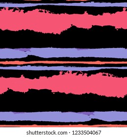 Grunge Stripes. Painted Lines. Texture with Horizontal Brush Strokes. Scribbled Grunge Pattern for Sportswear, Paper, Cloth. Retro Vector Background