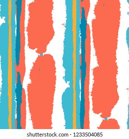 Grunge Stripes. Painted Lines. Texture with Vertical Brush Strokes. Scribbled Grunge Rapport for Linen, Fabric, Wallpaper. Rustic Vector Background with Stripes