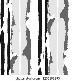 Grunge Stripes. Painted Lines. Texture with Vertical Dry Brush Strokes. Scribbled Grunge Rapport for Linen, Fabric, Textile. Trendy Vector Background with Stripes