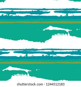 Grunge Stripes. Painted Lines. Texture with Horizontal Dry Brush Strokes. Scribbled Grunge Pattern for Sportswear, Fabric, Wallpaper. Rustic Vector Background