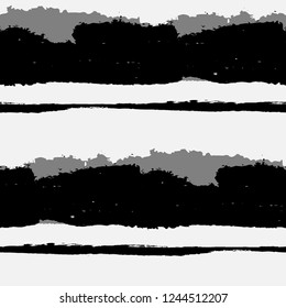 Grunge Stripes. Painted Lines. Texture with Horizontal Brush Strokes. Scribbled Grunge Rapport for Linen, Fabric, Textile. Trendy Vector Background with Stripes