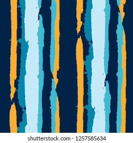 Grunge Stripes. Painted Lines. Texture with Vertical Dry Brush Strokes. Scribbled Grunge Rapport for Cloth, Fabric, Textile. Rustic Vector Background