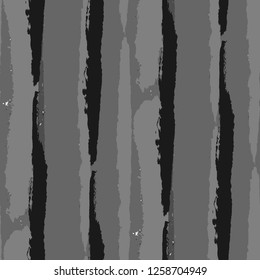 Grunge Stripes. Painted Lines. Texture with Vertical Brush Strokes. Scribbled Grunge Motif for Cloth, Fabric, Textile. Rustic Vector Background