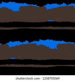Grunge Stripes. Painted Lines. Texture with Horizontal Dry Brush Strokes. Scribbled Grunge Motif for Cloth, Fabric, Textile. Trendy Vector Background
