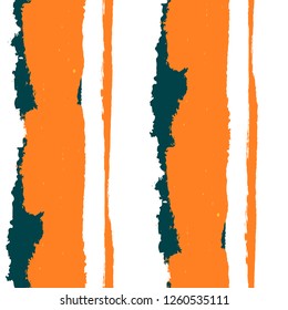 Grunge Stripes. Painted Lines. Texture with Vertical Brush Strokes. Scribbled Grunge Motif for Cloth, Swimwear, Textile. Retro Vector Background