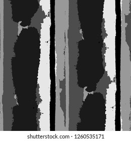 Grunge Stripes. Painted Lines. Texture with Vertical Brush Strokes. Scribbled Grunge Motif for Sportswear, Paper, Cloth. Rustic Vector Background with Stripes