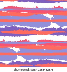 Grunge Stripes. Painted Lines. Texture with Horizontal Dry Brush Strokes. Scribbled Grunge Rapport for Sportswear, Fabric, Wallpaper. Retro Vector Background