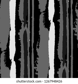 Grunge Stripes. Painted Lines. Texture with Vertical Brush Strokes. Scribbled Grunge Motif for Cloth, Fabric, Textile. Trendy Vector Background
