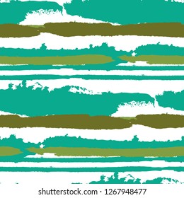 Grunge Stripes. Painted Lines. Texture with Horizontal Dry Brush Strokes. Scribbled Grunge Motif for Linen, Fabric, Textile. Rustic Vector Background with Stripes
