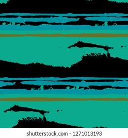 Grunge Stripes. Painted Lines. Texture with Horizontal Dry Brush Strokes. Scribbled Grunge Rapport for Linen, Fabric, Wallpaper. Retro Vector Background