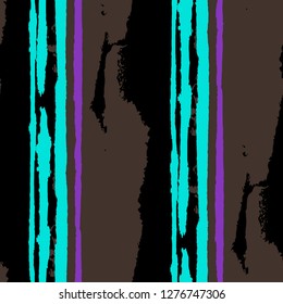 Grunge Stripes. Painted Lines. Texture with Vertical Dry Brush Strokes. Scribbled Grunge Rapport for Cloth, Swimwear, Textile. Trendy Vector Background with Stripes