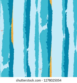 Grunge Stripes. Painted Lines. Texture with Vertical Dry Brush Strokes. Scribbled Grunge Rapport for Cloth, Fabric, Textile. Rustic Vector Background