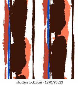 Grunge Stripes. Painted Lines. Texture with Vertical Dry Brush Strokes. Scribbled Grunge Rapport for Linen, Fabric, Textile. Rustic Vector Background with Stripes