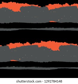 Grunge Stripes. Painted Lines. Texture with Horizontal Brush Strokes. Scribbled Grunge Rapport for Linen, Fabric, Wallpaper. Retro Vector Background with Stripes