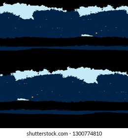Grunge Stripes. Painted Lines. Texture with Horizontal Dry Brush Strokes. Scribbled Grunge Pattern for Cloth, Fabric, Textile. Rustic Vector Background