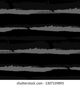 Grunge Stripes. Painted Lines. Texture with Horizontal Dry Brush Strokes. Scribbled Grunge Rapport for Linen, Fabric, Wallpaper. Rustic Vector Background with Stripes