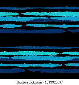 Grunge Stripes. Painted Lines. Texture with Horizontal Brush Strokes. Scribbled Grunge Motif for Sportswear, Fabric, Wallpaper. Rustic Vector Background with Stripes