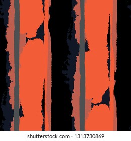 Grunge Stripes. Painted Lines. Texture with Vertical Brush Strokes. Scribbled Grunge Rapport for Cloth, Fabric, Textile. Trendy Vector Background