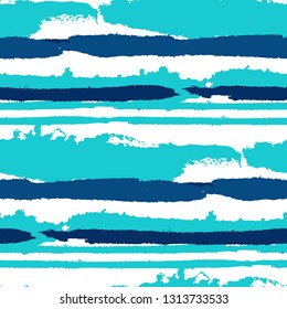 Grunge Stripes. Painted Lines. Texture with Horizontal Dry Brush Strokes. Scribbled Grunge Motif for Cloth, Fabric, Textile. Rustic Vector Background with Stripes
