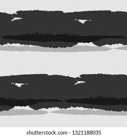 Grunge Stripes. Painted Lines. Texture with Horizontal Dry Brush Strokes. Scribbled Grunge Pattern for Linen, Fabric, Wallpaper. Retro Vector Background with Stripes