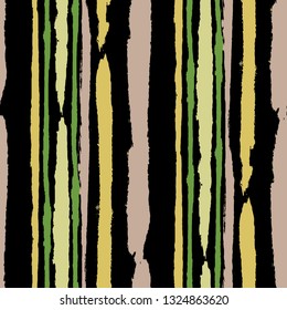 Grunge Stripes. Painted Lines. Texture with Vertical Dry Brush Strokes. Scribbled Grunge Rapport for Linen, Fabric, Textile. Rustic Vector Background